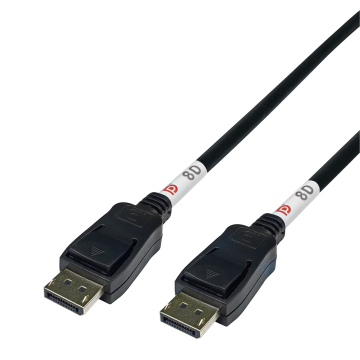 DisplayPort-kabel, DP 2.1, 8K HDR, DP80, 0,5 m, svart 