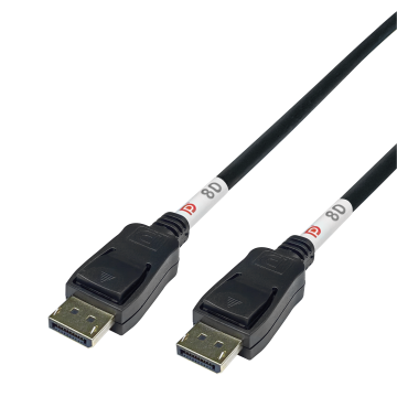 DisplayPort-kabel, DP 2.1, 8K HDR, DP80, 1 m, svart 