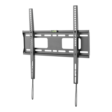 Kraftig fast veggfeste, med vater, 32"-55", 50 kg, svart