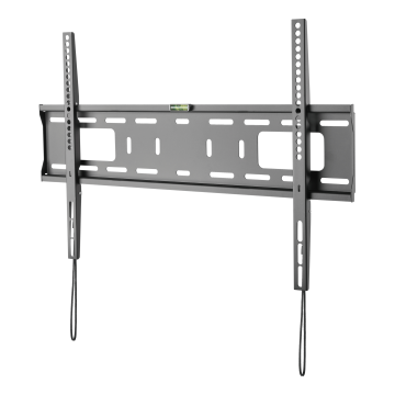 Kraftig fast veggfeste, med vater, 37"-70", 50 kg, svart