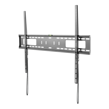 Kraftig fast veggfeste, med vater, 60"-100", 75 kg, svart