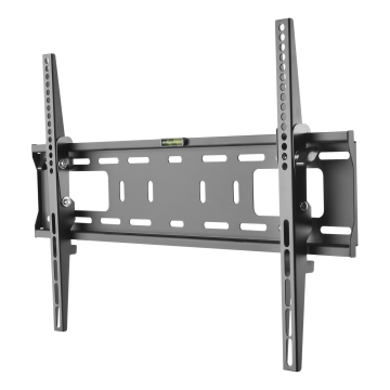 Kraftig tiltbart veggfeste, med vater, 37"-70", 50 kg, svart