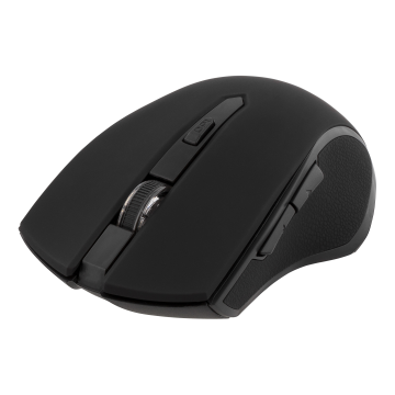 Wireless optical mouse, 5 buttons + scroll, 1600 DPI, USB, black