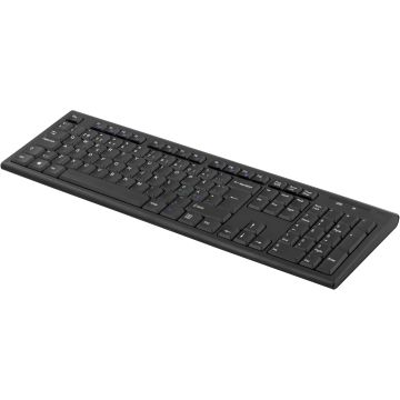 Trådløst tastatur, nordisk layout, USB nano-mottaker, 10m rekkevidde, svart