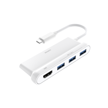 USB-C hub, 1x HDMI 4K at 30Hz, 3x USB-A 3.1, white