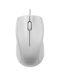 Wired optical mouse, 3 buttons w/ a scroll, 1200 DPI, white