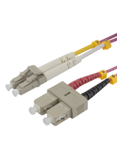 OM4 Fiber cable, LC - SC, duplex, multimode, 4,0m