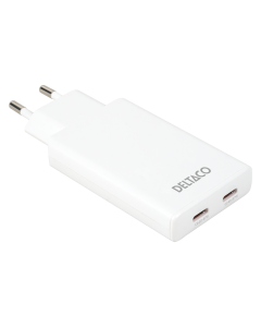 USB-C vegglader 67 W, 2x USB-C PD, slank st&oslash;rrelse, total effekt 67 W